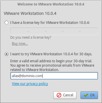 registrar prueba vmware linux windows mac tutorial