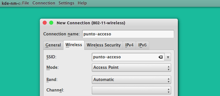 crear punto de acceso linux wifi kde network connection manager internet 3