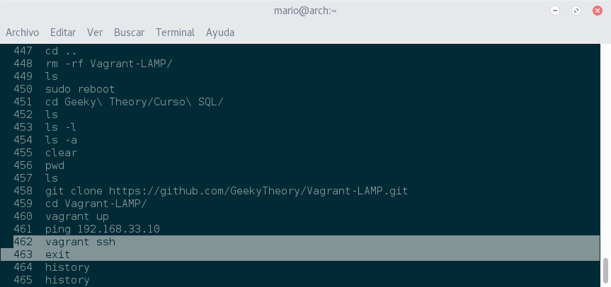 terminal history linux osx mac