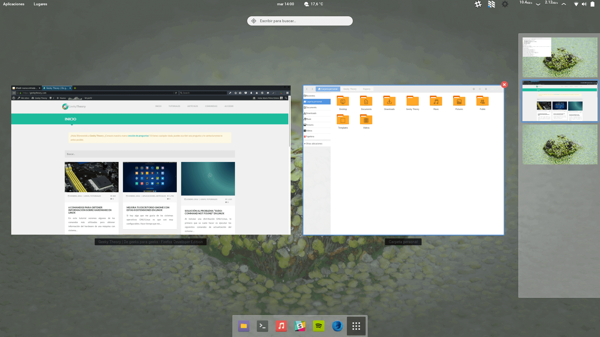Cómo configurar workspaces horizontales en Gnome 3 y Linux
